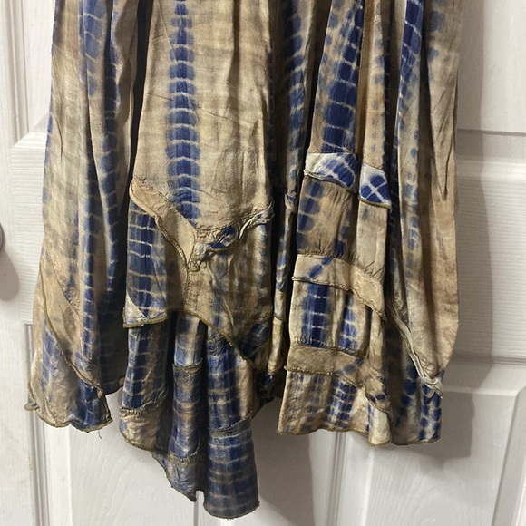 Beach Dress Cover Up Navy Khaki Beaded - Picture 7 of 11